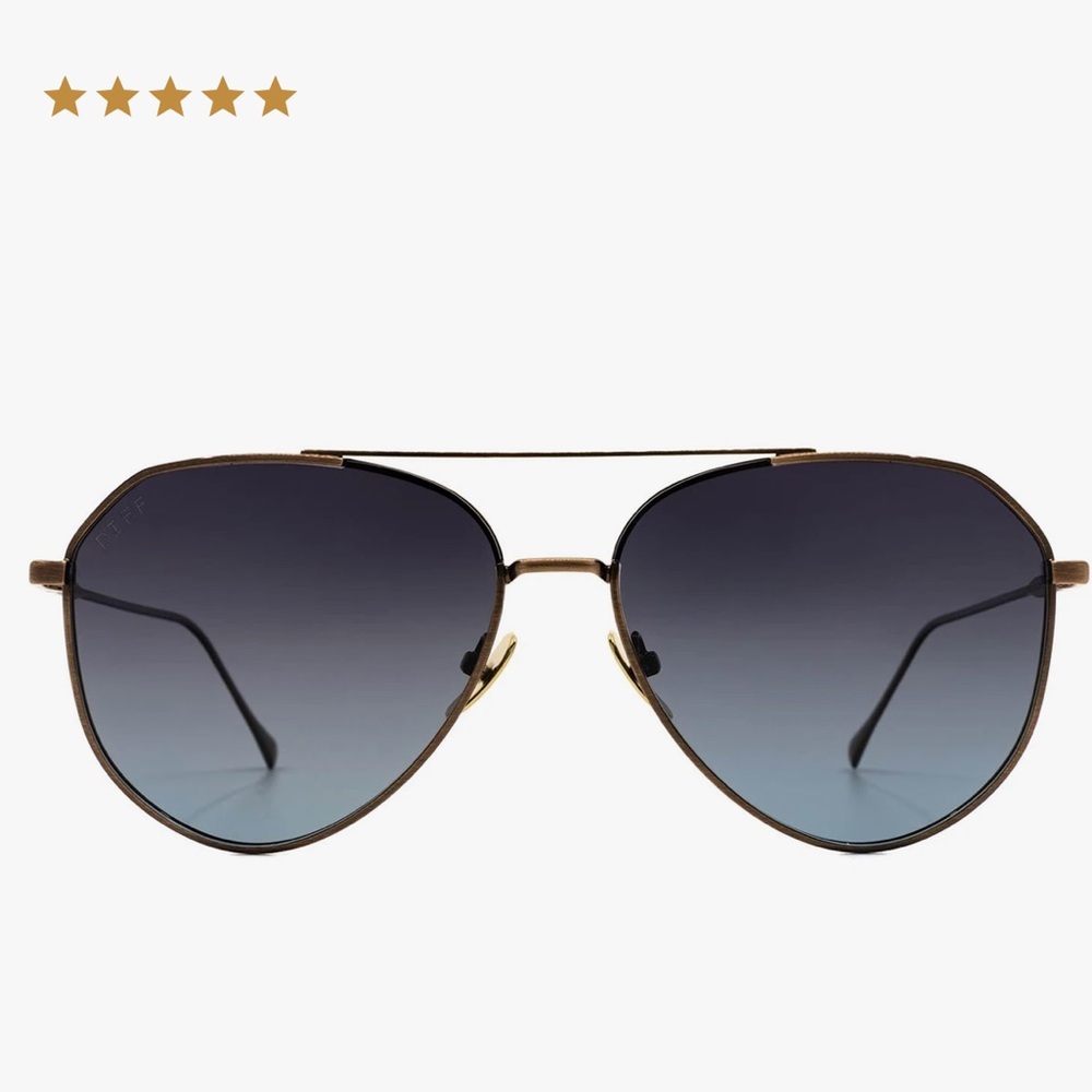 Diff Eyewear Dash - Brushed Brown Grey Blue Polarized New Never Worn